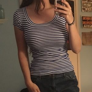 Striped Blue Tight Tee Shirt